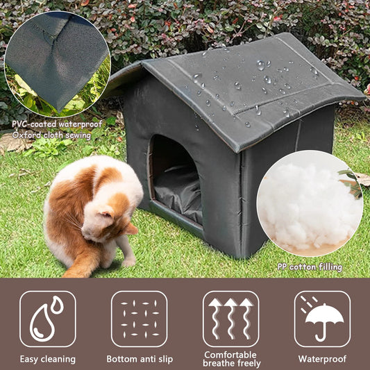 Waterproof Dog & Cat House - All-Weather Comfort for Your Pets